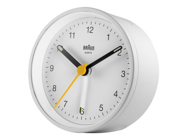 Braun Reflex BC12 - Alarmklokke - rund - kvarts - skrivebord - hvit