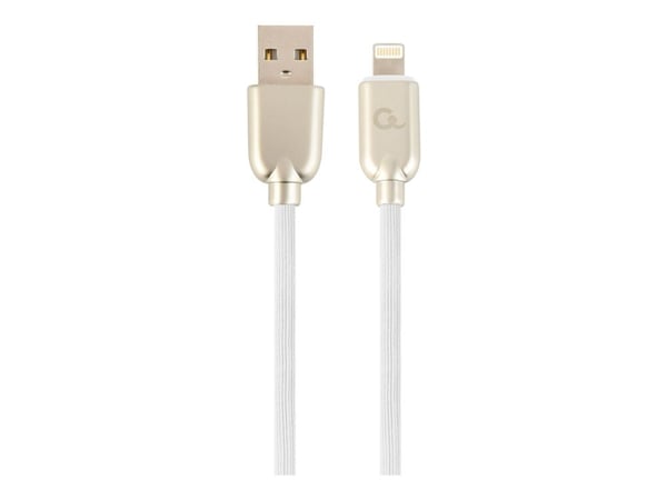 Cablexpert CC-USB2R-AMLM-2M-W, 2 m, Lightning, USB A, Uros, Uros, Valkoinen