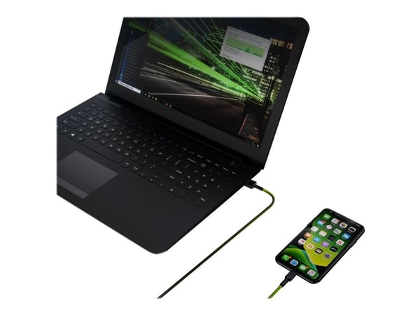 Green Cell KABGC05, 1,2 m, Lightning, USB A, Uros, Uros, Musta