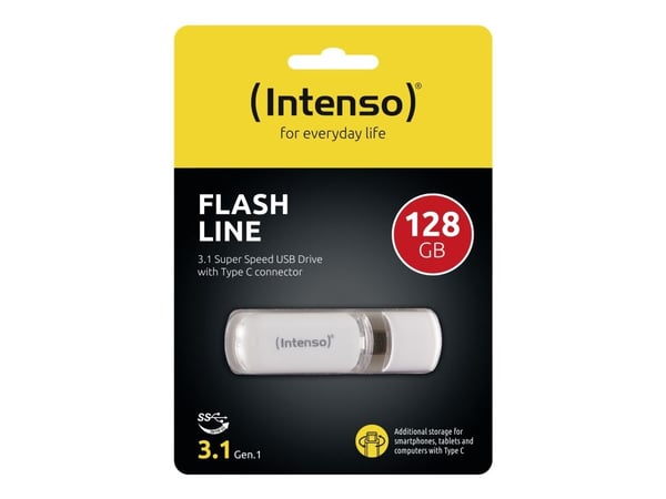 Intenso Flash - USB flash-enhet - 128 GB - USB-C 3.1 Gen 1 - vit