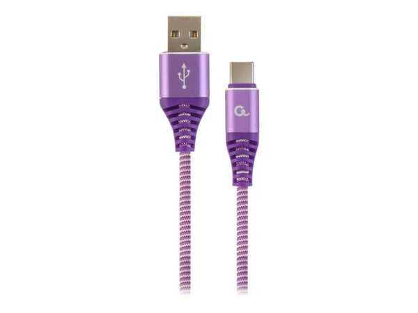 Cablexpert Premium - USB-kabel - USB-C (hann) til USB (hann) - USB 2.0 - 2.1 A - 2 m - hvit, purpur