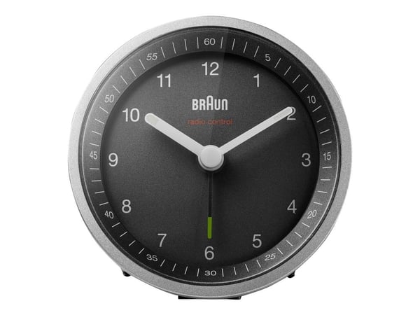 Braun BC07 - Alarmklokke - rund - kvarts - skrivebord - sølv/svart