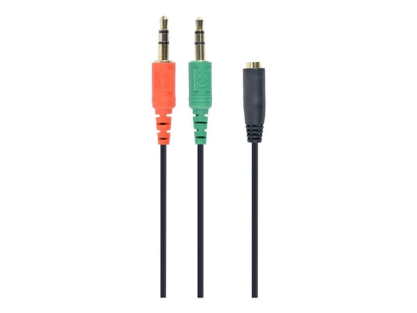 Cablexpert - Audioadapter - 4-polsminijakk hunn til mini-phone stereo 3.5 mm hann - 20 cm - svart