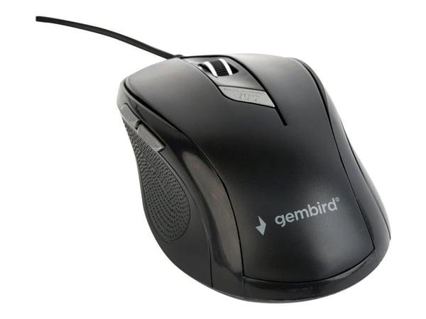 Gembird MUS-6B-01, Molempikätinen, Optinen, USB A-tyyppi, 1600 DPI, Musta