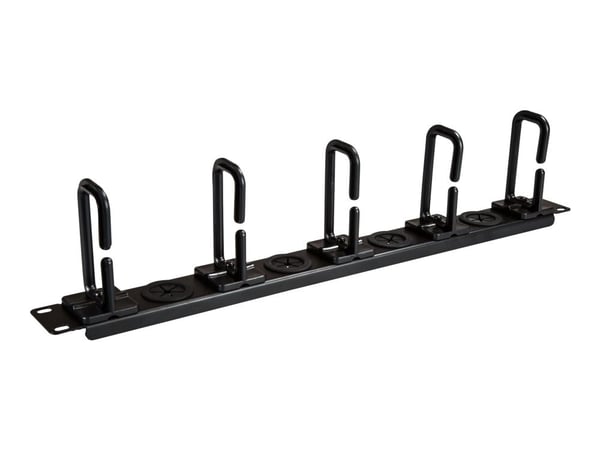 Startech 1U 19" Cable Management Organizer, D Ring Hook Network/Server Rack Cord Manager, Data Center Horizontal Wire Panel with Passthrough Holes ...