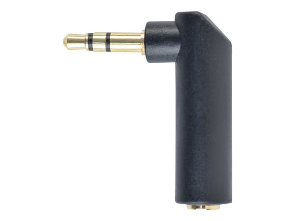 Cablexpert - Rettvinklet adapter - mini-phone stereo 3.5 mm hunn til mini-phone stereo 3.5 mm hann høyrevinklet