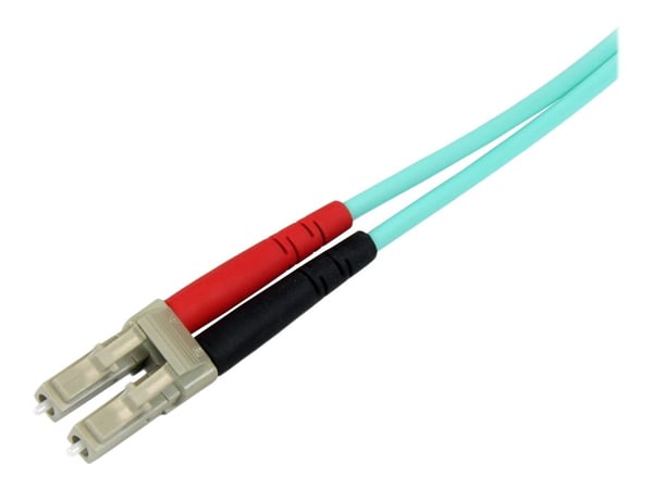 Startech Aqua OM4 Duplex Multimode Fiber - 16 ft / 5m - 100 Gb - 50/125 - OM4 Fiber - LC to LC Fiber Patch Cable (450FBLCLC5) - Nettverkskabel - LC...