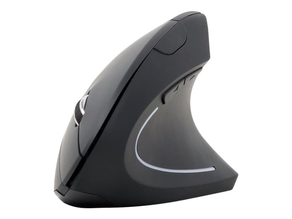 Gembird MUSW-ERGO-01 - Vertikal mus - ergonomisk - høyrehendt - 6 knapper - trådløs - 2.4 GHz - USB trådløs mottaker - svart