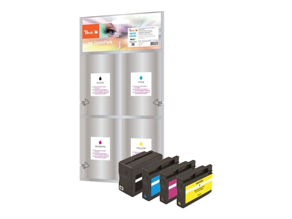 Peach Multi Pack - 4-pack - svart, gul, cyan, magenta - kompatibel - gjenfabrikert - blekkpatron (alternativ for: HP 932XL, HP 933XL, HP CN053AE, H... Peach Multi Pack - 4-pack - svart, gul, cyan, magenta - kompatibel - gjenfabrikert - blekkpatron (alternativ for: HP 932XL, HP 933XL, HP CN053AE, H...