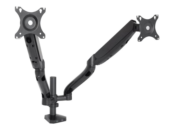 ART L-18GD - Monteringssett - justerbar dobbelarm i full bevegelse - for 2 LCD-skjermer - metall - svart - skjermstørrelse: 10"-32" - skrivebordsmo...