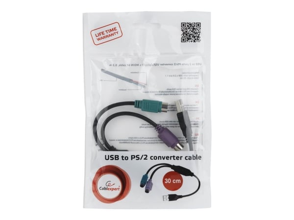 Gembird - Tastatur- / musadapter - USB (hann) til PS/2 (hunn) - 30 cm - svart