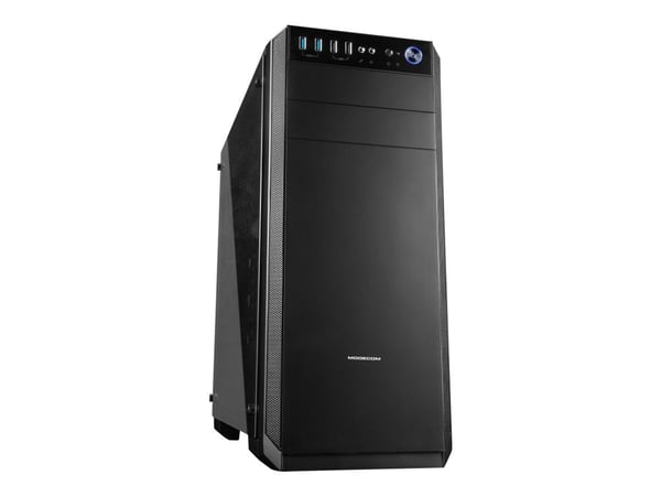 MODECOM OBERON Pro Glass - Tower - ATX - sidepanel med vindu - ingen strømforsyning - svart - USB/lyd