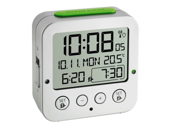 TFA-Dostmann 60.2528, Digitaalinen herätyskello, Neliö, Musta, Muovi, 12/24t, -10 - 50 °C