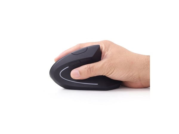 Gembird MUSW-ERGO-01 - Vertikal mus - ergonomisk - högerhänt - 6 knappar - trådlös - 2.4 GHz - trådlös USB-mottagare - svart