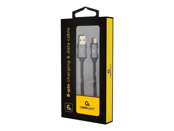 Cablexpert - Lightning-kaapeli - USB-uros Lightning-uros - 1,8 m - musta
