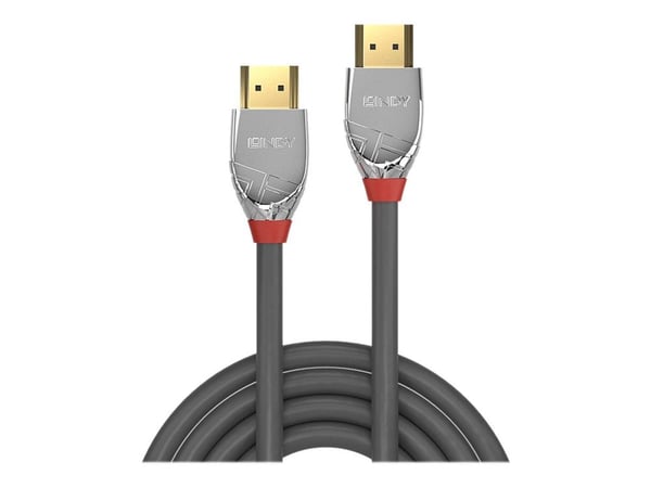 Lindy Cromo Line - HDMI-kaapeli Ethernetillä - HDMI-uros HDMI-uros - 1 m - kolminkertaisesti suojattu - harmaa - 4K-tuki