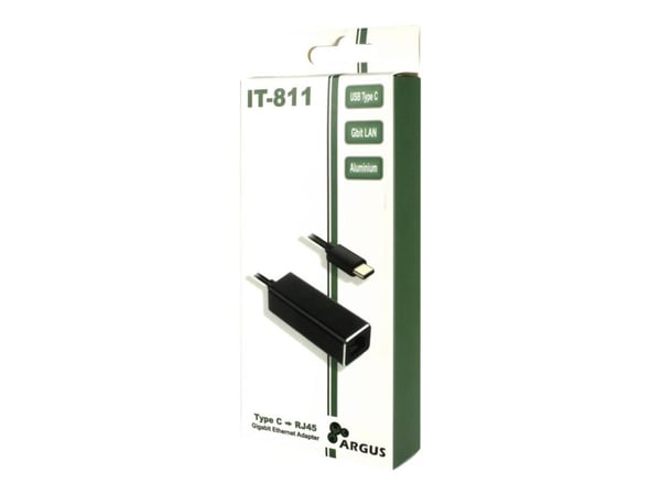 InterTech Argus IT-811 - Nettverksadapter - USB-C - Gigabit Ethernet - Svart (88885438)