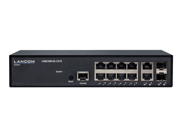 LANCOM GS-2310 - Kytkin - Hallittu - 8 x 10/100/1000 + 2 x combo Gigabit SFP - pöytä, telineasennettava