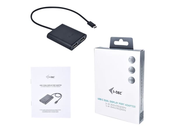 i-Tec - Extern videoadapter - USB-C 3.1 - 2 x DisplayPort - svart