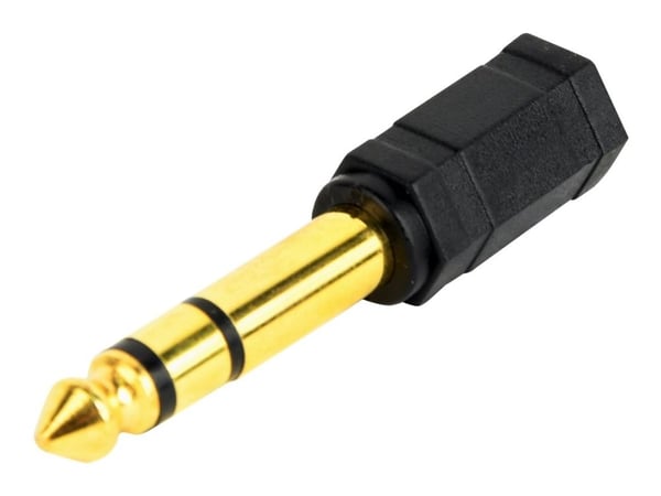 Gembird A-6.35M-3.5F, Passiivinen, Audioadapteri, Musta