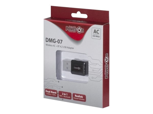 Inter-Tech DMG-07 - Nettverksadapter - USB 2.0 - Wi-Fi 5, Bluetooth 4.2