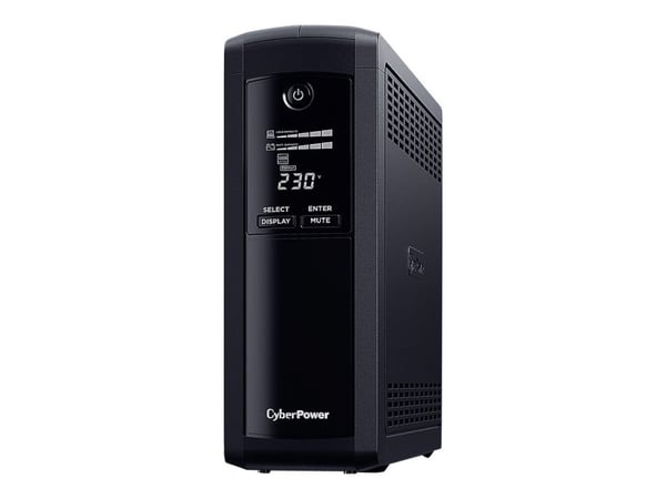 CyberPower Value Pro VP1200ELCD - UPS - AC 230 V - 720 watt - 1200 VA - enkeltfase - 7.2 Ah - RS-232, USB - utgangskontakter: 4 - svart