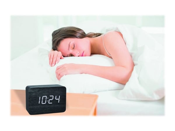 TFA CLOCCO - Väckarklocka - rektangulär - elektronisk - skrivbord - svart