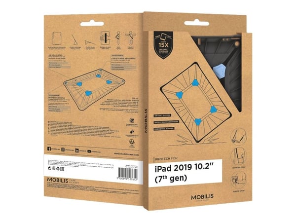 Mobilis PROTECH - Baksidedeksel for nettbrett - TFP 4.0 - svart - 10.2" - for Apple 10.2-inch iPad (7. generasjon)