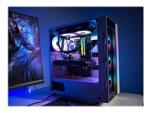 DeepCool MATREXX 55 ADD-RGB WH 3F - Tower - utvidet ATX (E-ATX) - sidepanel med vindu (herdet glass) (ATX / PS/2) - hvit - USB/lyd