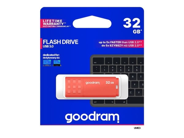 GOODRAM UME3 - USB-flashstasjon - 32 GB - USB 3.0 - oransje