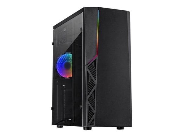 Inter-Tech B-02 - Tower - ATX - sidepanel med vindu (akryl) - ingen strømforsyning (ATX) - USB/lyd