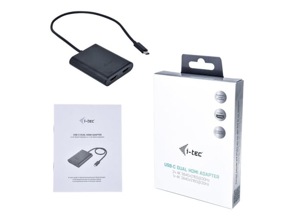 i-Tec - Extern videoadapter - USB-C 3.1 - 2 x HDMI - svart
