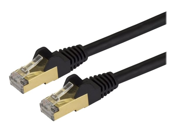 Startech 10m CAT6A Ethernet Cable, 10 Gigabit Shielded Snagless RJ45 100W PoE Patch Cord, CAT 6A 10GbE STP Network Cable w/Strain Relief, Black, UL...