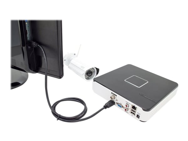 DIGITUS - HDMI-kabel med Ethernet - HDMI hann til HDMI hann - 3 m - svart - 4K-støtte