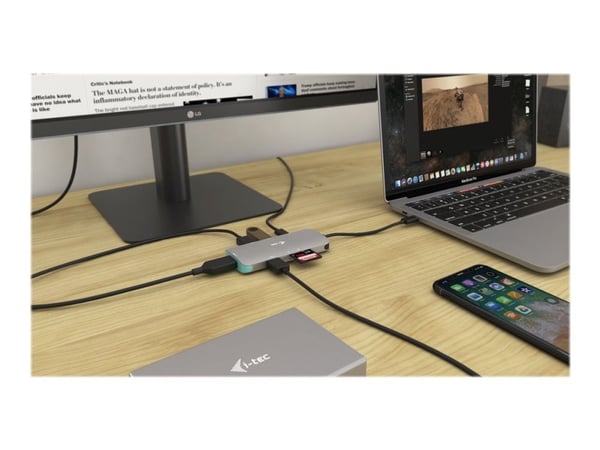 i-Tec USB-C Metal Nano Dock 4K HDMI + Power Delivery - Dokkingstasjon - USB-C 3.1 - HDMI