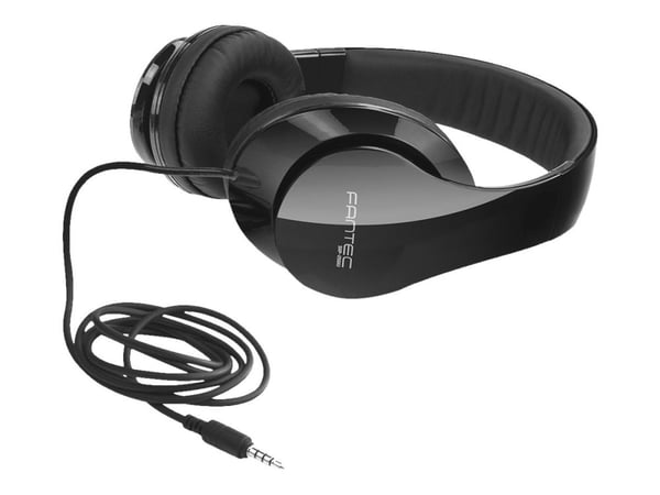 FANTEC SHP-250AJ-BB - Hodetelefoner - full størrelse - kablet - 3,5 mm jakk - lydisolerende - svart/svart