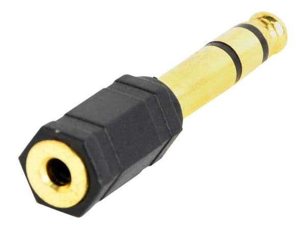 Gembird A-6.35M-3.5F, Passiivinen, Audioadapteri, Musta