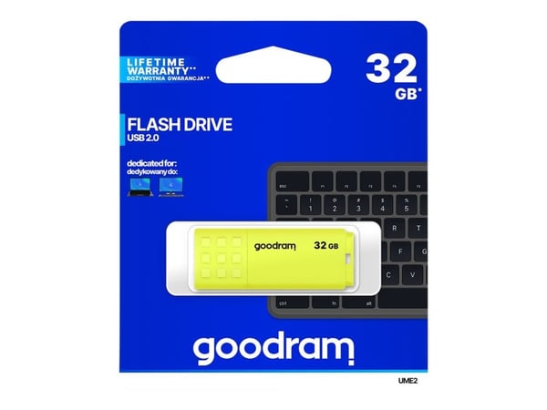 GOODRAM UME2 - USB flash-enhet - 32 GB - USB 2.0 - gul