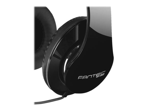 FANTEC SHP-250AJ-BB - Hodetelefoner - full størrelse - kablet - 3,5 mm jakk - lydisolerende - svart/svart