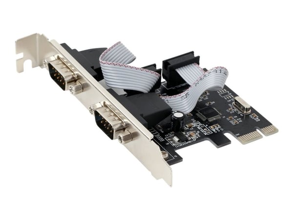 Gembird SPC-22, PCIe, Sarja, Matala profiili, PCIe 1.1, RS-232, Musta