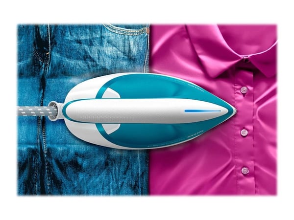 Philips PerfectCare Compact Plus GC7920 - Dampstrykejern med automatisk slukking - såleplate: SteamGlide - 2400 W - cyan blue