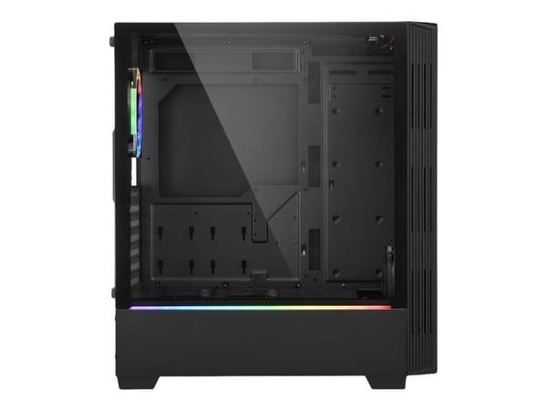 Sharkoon RGB LIT 200 - Tower - ATX - sidepanel med vindu (herdet glass) - ingen strømforsyning - USB/lyd