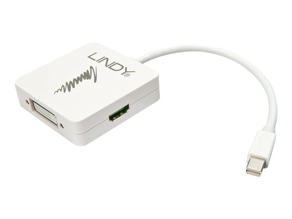 Lindy Mini DisplayPort 1.2 to HDMI, VGA & DVI-D Active Adapter Converter - Videokonverter - DisplayPort - DVI, HDMI, VGA