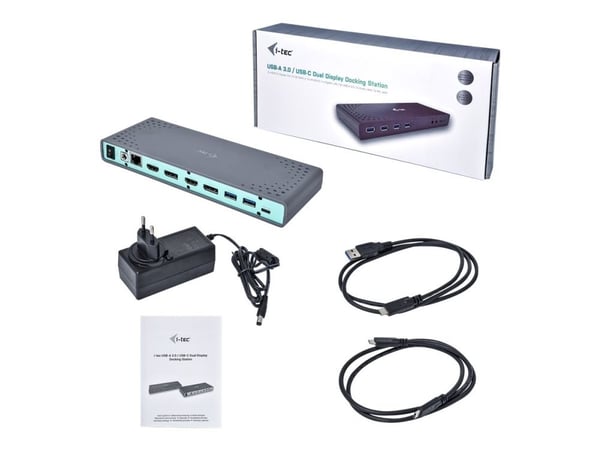 i-Tec USB-C / USB-A 3.0 4K Dual Video Docking Station - Dokkingstasjon - USB-C - 1GbE - Europa