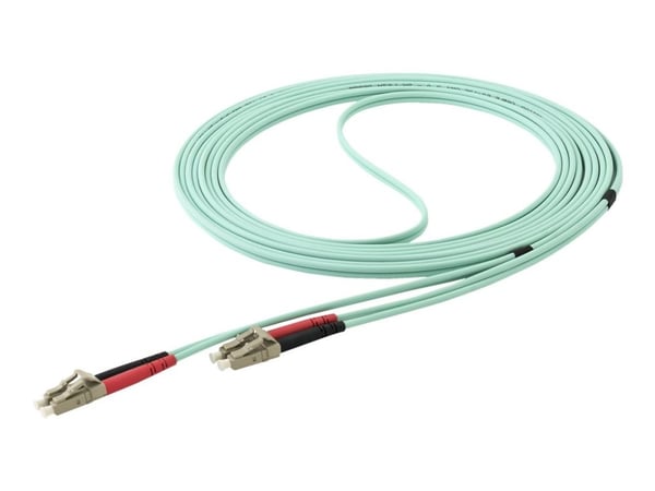 Startech Aqua OM4 Duplex Multimode Fiber - 16 ft / 5m - 100 Gb - 50/125 - OM4 Fiber - LC to LC Fiber Patch Cable (450FBLCLC5) - Nettverkskabel - LC...