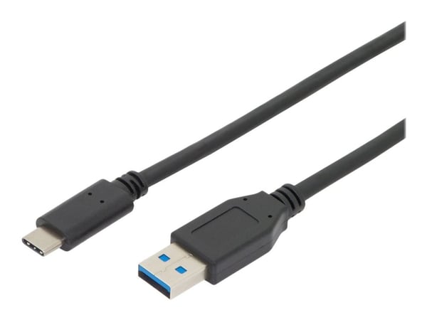 ASSMANN - USB-kabel - USB-C (hann) til USB-type A (hann) - USB 3.1 Gen2 - 3 A - 1 m - formstøpt - svart