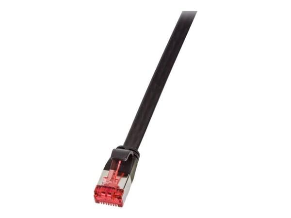LogiLink SlimLine - Koblingskabel - RJ-45 (hann) til RJ-45 (hann) - U/FTP, PiMF - CAT 6a - formstøpt, uten hindringer, flat - svart
