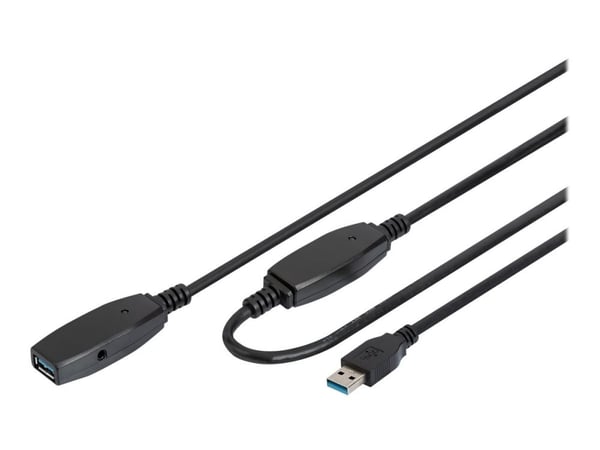 DIGITUS - USB-förlängningskabel - USB typ A (hane) till USB typ A (hona) - USB 3.0 - 15 m - aktiv - svart