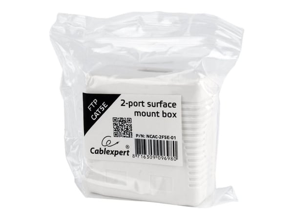 Cablexpert NCAC-2F5E-01 - Overflatemonteringsboks for nettverk - CAT 5e - FTP - RJ-45 X 2 - hvit