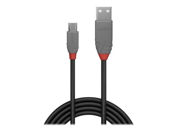 Lindy Anthra Line - USB-kabel - USB (hann) til Micro-USB type B (hann) - USB 2.0 - 3 m - rund - svart
